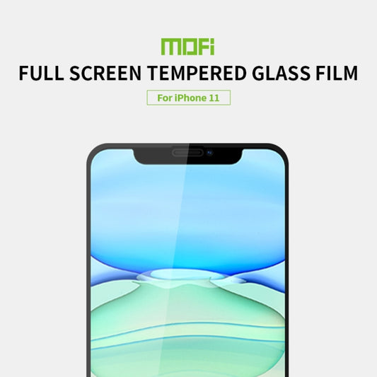 For iPhone 11 MOFI 9H 2.5D Full Screen Tempered Glass Film(Black) by MOFI
