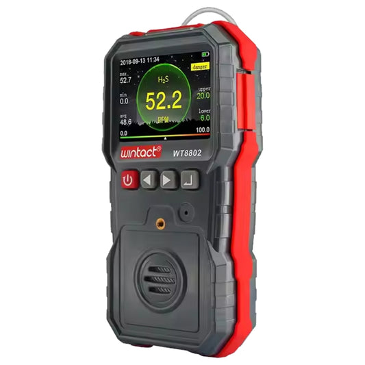 WINTACT WT8802 Hydrogen Sulfide Monitor Professional Rechargeable Gas Sensor High Sensitive Digital Sound-light Vibration Alarm H2S Detector by Wintact