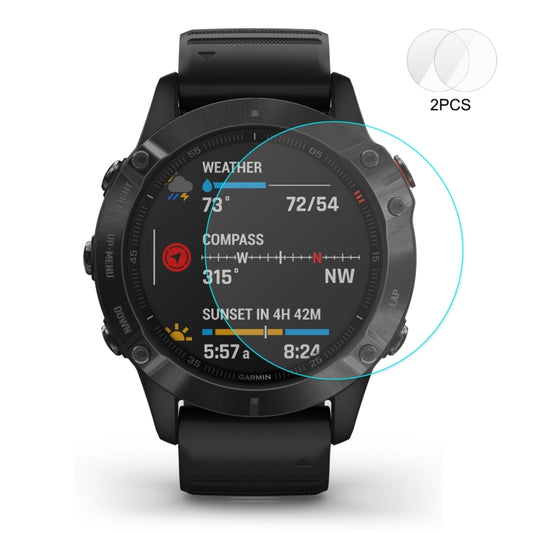 For Fenix 6/6 Pro/6 Sapphire 2 PCS ENKAY Hat-Prince 0.2mm 9H 2.15D Curved Edge Tempered Glass Film by ENKAY