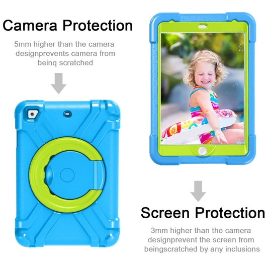 For iPad MINI1/2/3 EVA + PC Flat Protective Shell with 360 ° Rotating Bracket(Blue+Grass Green) - iPad Mini 4 & 3 & 2 & 1 Cases by buy2fix | Online Shopping UK | buy2fix