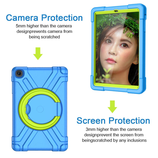 For Galaxy Tab A 10.1 (2019) EVA + PC Flat Protective Shell with 360 Degree Rotating Bracket(Blue+Grass Green) - Tab A 10.1 (2019) T510 / T515 by buy2fix | Online Shopping UK | buy2fix