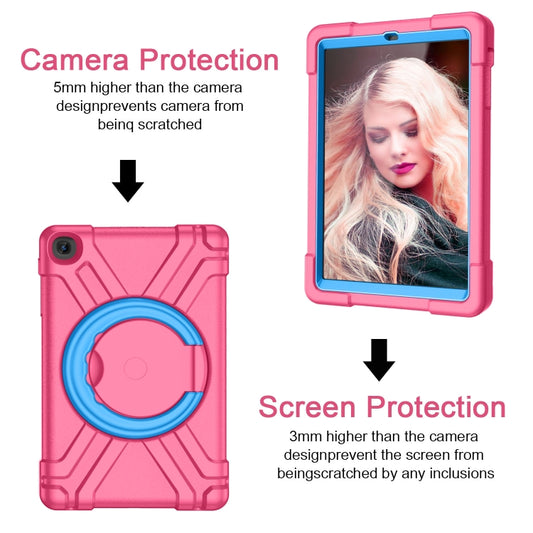 For Galaxy Tab A 10.1 (2019) EVA + PC Flat Protective Shell with 360 Degree Rotating Bracket(Rose Red+Blue) - Tab A 10.1 (2019) T510 / T515 by buy2fix | Online Shopping UK | buy2fix