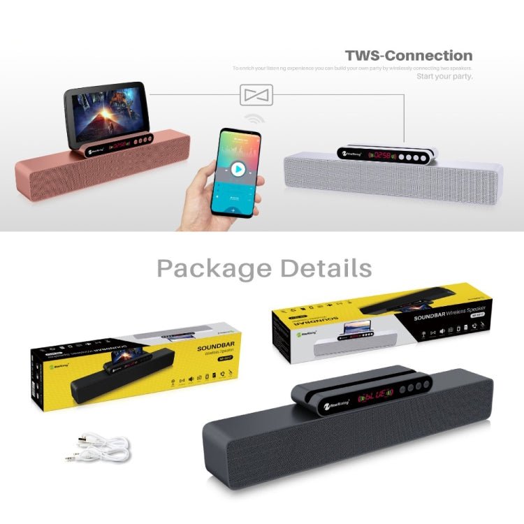Newrixing NR-5017 LED Bluetooth Portable Speaker TWS Connection Loudspeaker Sound System 10W Stereo Surround Speaker(Silver) - Desktop Speaker by NewRixing | Online Shopping UK | buy2fix