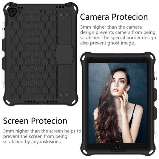 For iPad Pro 10.5 Honeycomb Design EVA + PC Four Corner Anti Falling Flat Protective Shell With Straps(Black+Black) - iPad Pro 10.5 inch Cases by buy2fix | Online Shopping UK | buy2fix