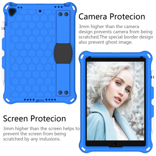 For iPad Pro 10.5 Honeycomb Design EVA + PC Four Corner Anti Falling Flat Protective Shell With Straps(Blue+Black) - iPad Pro 10.5 inch Cases by buy2fix | Online Shopping UK | buy2fix