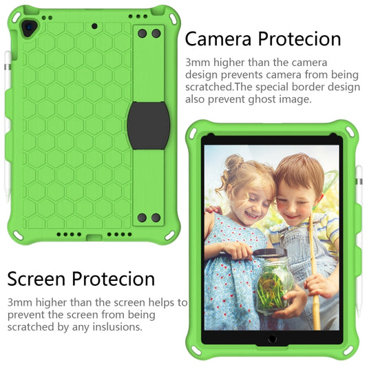 For iPad Pro 10.5 Honeycomb Design EVA + PC Four Corner Anti Falling Flat Protective Shell With Straps(Green+Black) - iPad Pro 10.5 inch Cases by buy2fix | Online Shopping UK | buy2fix