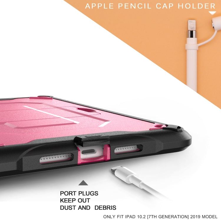 For iPad 10.2 2019 360 Degree Rotation PC + Silicone Protective Case with Holder & Hand-strap(White) - iPad 10.2 Cases by buy2fix | Online Shopping UK | buy2fix