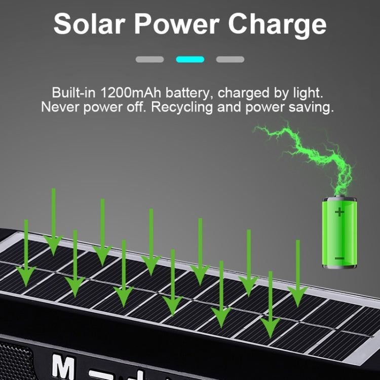 T&G TG182 Portable Column Wireless Stereo Music Box Solar Power waterproof USB AUX FM radio super bass(Red) by T&G