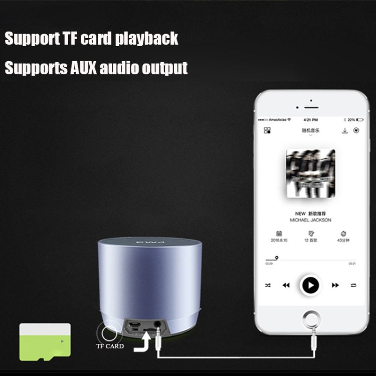 EWA A3 Mini Speakers 8W 3D Stereo Music Surround Wireless Bluetooth Speakers Portable Sound Bass Support TF Cards USB(Rose Gold) - Desktop Speaker by EWA | Online Shopping UK | buy2fix