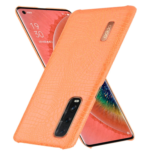 For Oppo Find X2 Pro Shockproof Crocodile Texture PC + PU Case(Orange) by buy2fix