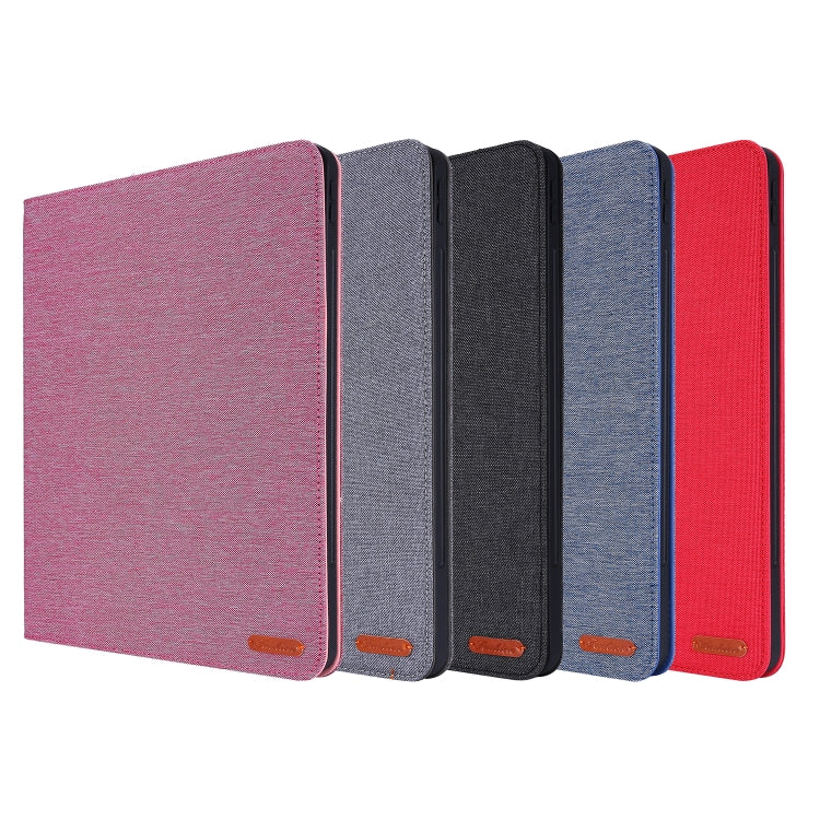 For iPad Pro 12.9(2020) Horizontal Flip TPU + Fabric PU Leather Protective Case with Name Card Clip(Deep Blue) - iPad Pro 12.9 (2018) Cases by buy2fix | Online Shopping UK | buy2fix