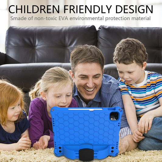 For iPad Pro 11 2020 Honeycomb Design EVA + PC Four Corner Anti Falling Flat Protective Shell With Straps(Blue+Black) - iPad Pro 11 (2020) Cases by buy2fix | Online Shopping UK | buy2fix