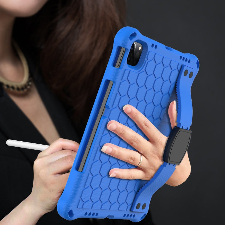 For iPad Pro 11 2020 Honeycomb Design EVA + PC Four Corner Anti Falling Flat Protective Shell With Straps(Blue+Black) - iPad Pro 11 (2020) Cases by buy2fix | Online Shopping UK | buy2fix
