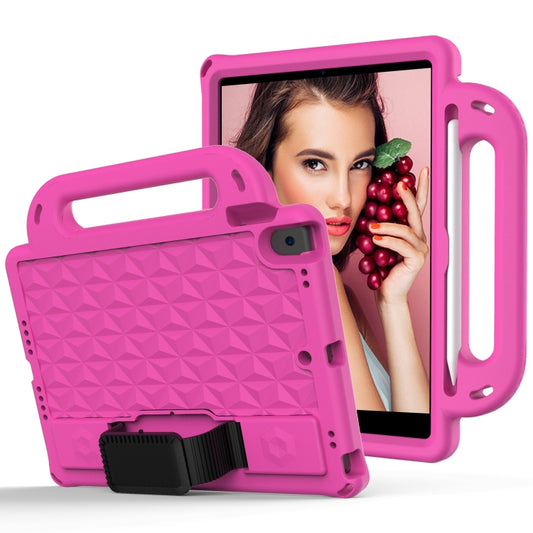 Diamond Texture Design EVA Children Shockproof Protective Case with Strap For iPad 10.2 2021 / 2020 / 2019 / Pro 10.5 (RoseRed+Black) - iPad 10.2 Cases by buy2fix | Online Shopping UK | buy2fix