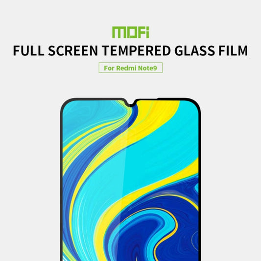 For Xiaomi Redmi Note 9 MOFI 9H 2.5D Full Screen Tempered Glass Film(Black) by MOFI