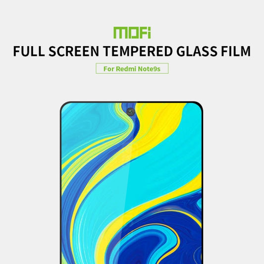 For Xiaomi Redmi Note 9S MOFI 9H 2.5D Full Screen Tempered Glass Film(Black) by MOFI