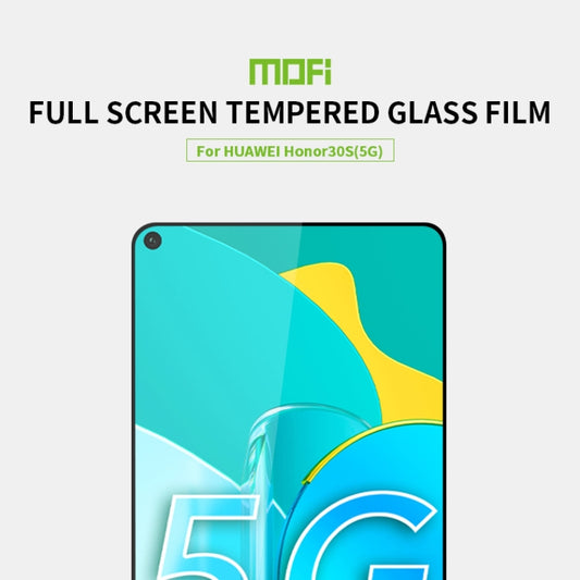 For Huawei Honor 30S 5G MOFI 9H 2.5D Full Screen Tempered Glass Film(Black) by MOFI