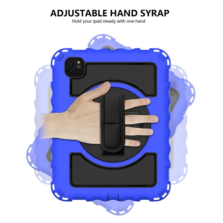For iPad Pro 11 (2020) PC + Silicone Shockproof Combination Tablet Case with 360 Degree Rotating Holder & Handle(Blue) - iPad Pro 11 (2020) Cases by buy2fix | Online Shopping UK | buy2fix