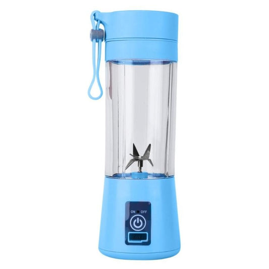 USB Rechargeable Electric Automatic Vegetable Fruit Citrus Orange Juice Maker Cup Mixer Bottle (380ML)(6 Blades Blue) by buy2fix