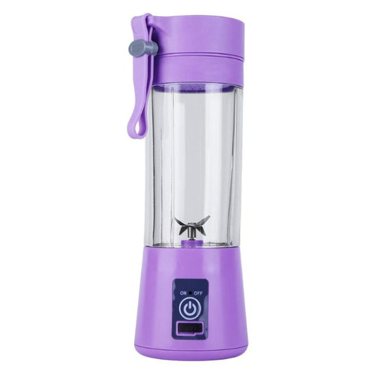 USB Rechargeable Electric Automatic Vegetable Fruit Citrus Orange Juice Maker Cup Mixer Bottle (380ML)(4 Blades Purple) by buy2fix