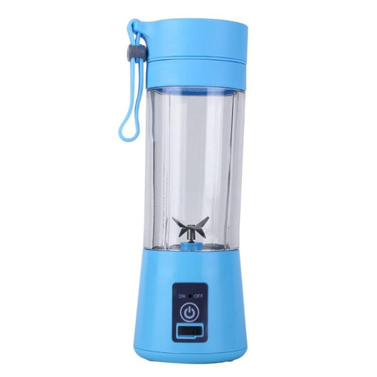 USB Rechargeable Electric Automatic Vegetable Fruit Citrus Orange Juice Maker Cup Mixer Bottle (380ML)(4 Blades Blue) by buy2fix