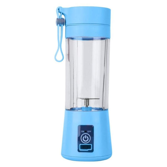 USB Rechargeable Electric Automatic Vegetable Fruit Citrus Orange Juice Maker Cup Mixer Bottle (380ML 2 Blender)(2 Blades Blue) by buy2fix
