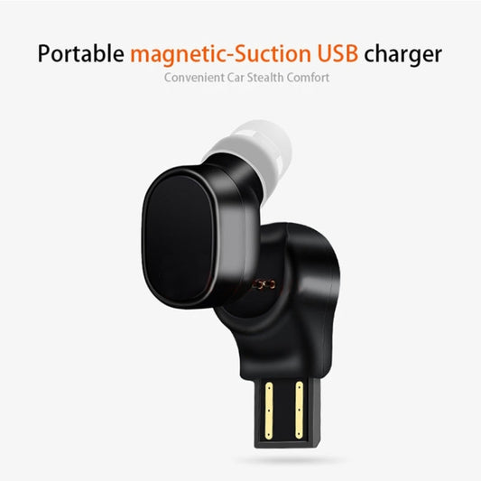 LESIRI X12 Bluetooth Headset Mini Wireless Earphone Portable USB Magnetic Charging Headset Sport Earbud Headset for iPhone(White) by buy2fix