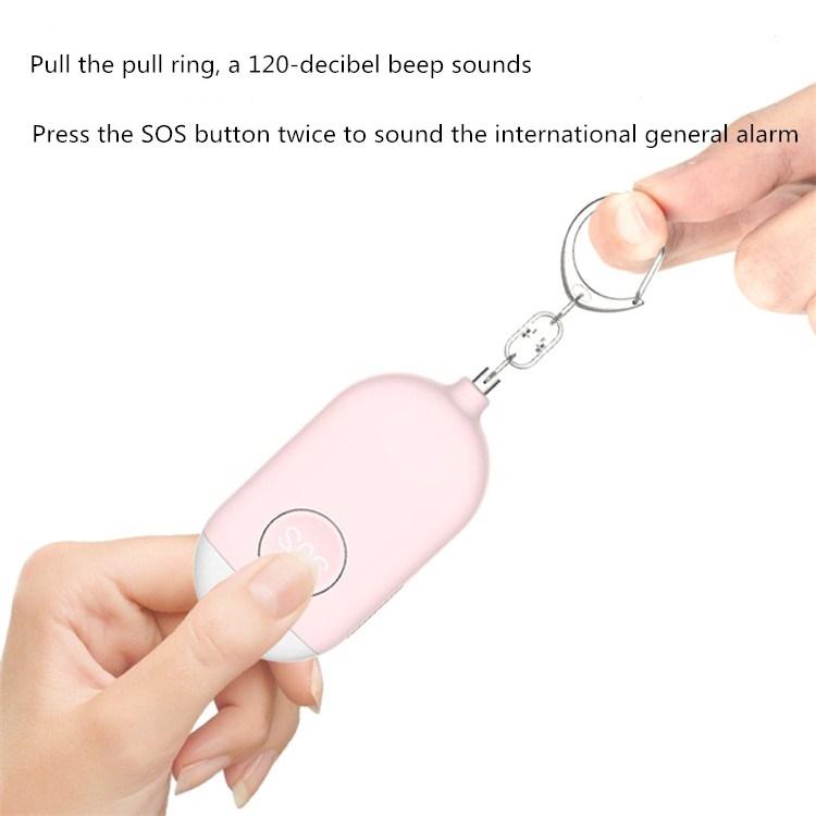 130dB IP44 Waterproof Rechargeable Anti-wolf Alarm Flashlight Intelligent Personal Alarm, English Packaging(White) - Anti-lost Alarm by buy2fix | Online Shopping UK | buy2fix