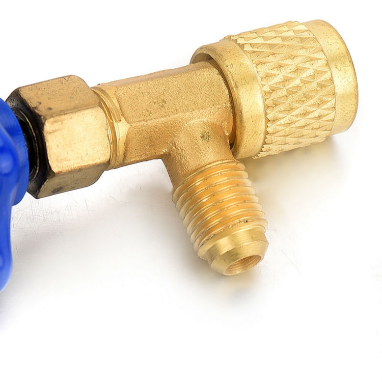 Blue Metal Valve Bottle Opener 1/4 SAE Connector Dispensing Refrigerant Valve Bottle Openers for R22 R134a R410A by buy2fix
