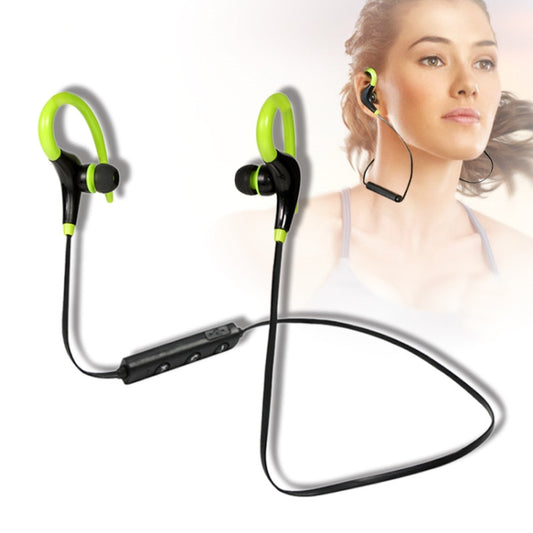 AiWei BT-01 Wireless Bluetooth Earphone with Microphone Hook Sports Earphone(Green) by AiWei