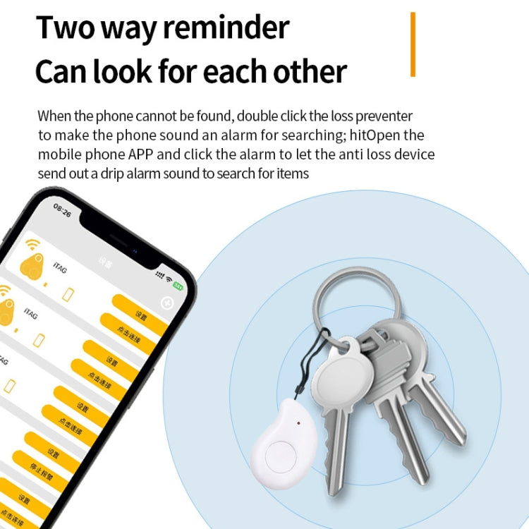 Pets Smart Mini GPS Tracker With Battery Anti-Lost Waterproof Bluetooth Tracer Keys Wallet Bag Kids Trackers Finder Equipments(White) by buy2fix