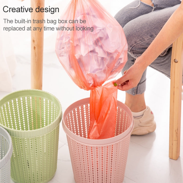 Household Removable Plastic Trash Bin Built-in Trash Bag Box(Blue) by buy2fix