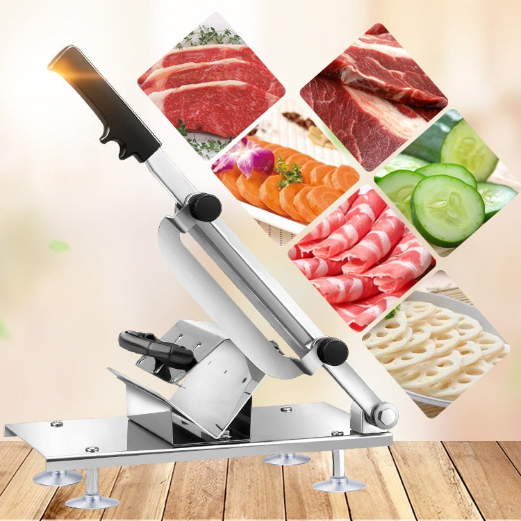 Alloy Stainless Steel Household Manual Thickness Adjustable Meat Vegetables Slicer Meat Slicing Machine(Silver) by buy2fix