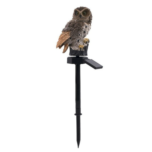 Solar Powered Owl Shape LED Night Light Garden Lawn Lamp(Brown) by buy2fix