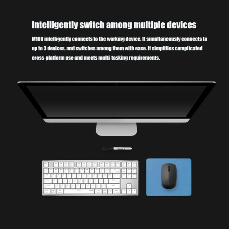 Rapoo M100G 2.4GHz 1300 DPI 3 Buttons Office Mute Home Small Portable Wireless Bluetooth Mouse(Light Gray) - Wireless Mice by Rapoo | Online Shopping UK | buy2fix