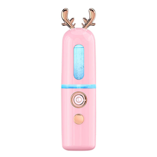 Facial Steamer Nano Spray Water Replenishing Instrument Portable Cold Spray Machine Charging Beauty Instrument Automatic Alcohol Sprayer, Style:Cute Deer(Pink) by buy2fix
