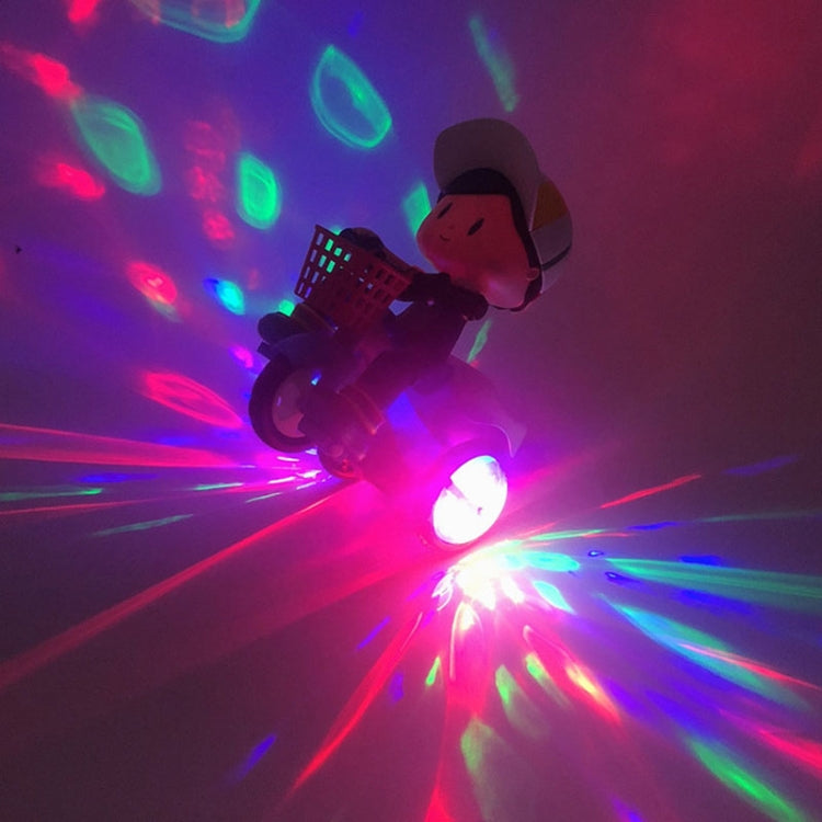 Electric Universal Stunt Tricycle Rotating Cartoon Toy Car with Light Music, Random Color Delivery(Boy) by buy2fix