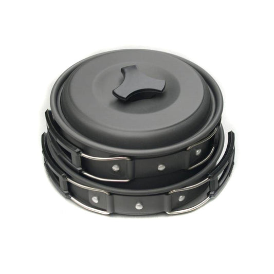 Outdoor Cookware Camping Set 1-2 People Cookware Hard Thick Alumina Portable Picnic BBQ Nonstick by buy2fix