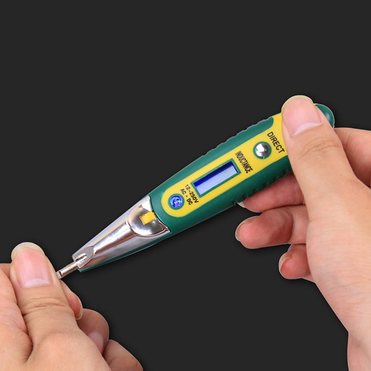 High Precision Electrical Tester Pen Screwdriver 220V AC DC Outlet Circuit Voltage Detector Test Pen with Night Vision, Specification:Digital Display Pen (Card)+Battery by buy2fix