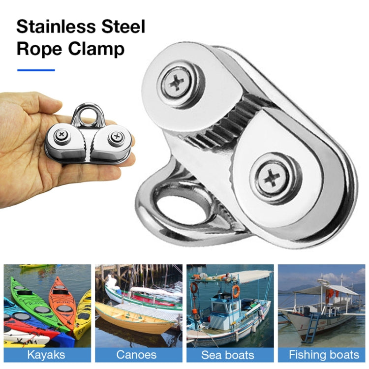 Marine Sailboat 316 Stainless Steel Pulley Rope Clamp by buy2fix