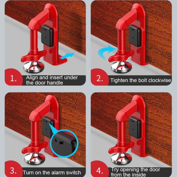 Locks Self-Defense Door Stop Travel Accommodation Door Stopper Door Lock Security Device, Style:Alarm Door Stop by buy2fix