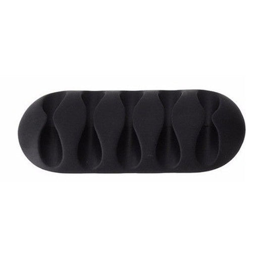 10 PCS Pasteable Five-hole TPR Wire Storage Organizer Data Cable Holder(Black) by buy2fix