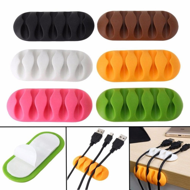 10 PCS Pasteable Five-hole TPR Wire Storage Organizer Data Cable Holder(Black) by buy2fix