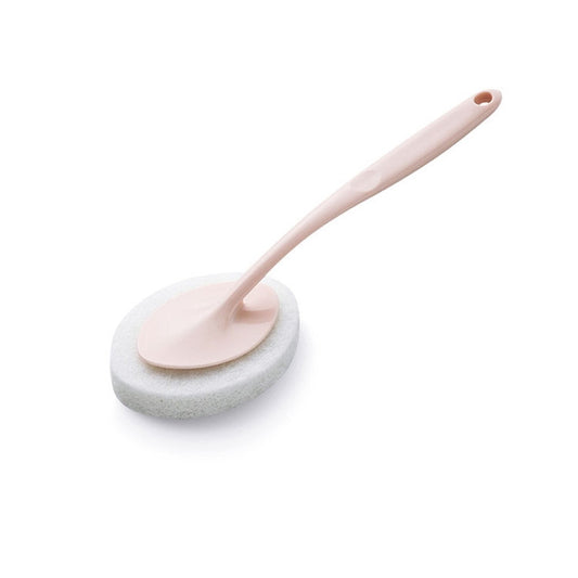 Bathroom Long Handle Cleaning Sponge Brush Floor Tile Decontamination Scouring Pad(Pink) by buy2fix