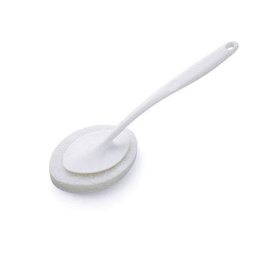Bathroom Long Handle Cleaning Sponge Brush Floor Tile Decontamination Scouring Pad(White) by buy2fix