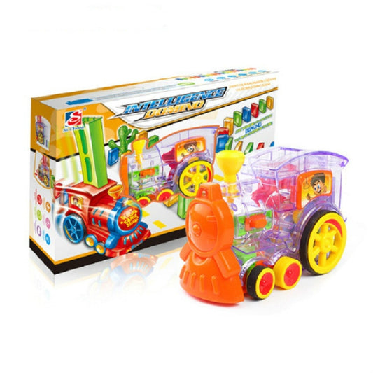 Puzzle Domino Car Electric Train With Sound And Light Music Automatic Licensing Electric Car Toy( Transparent) by buy2fix