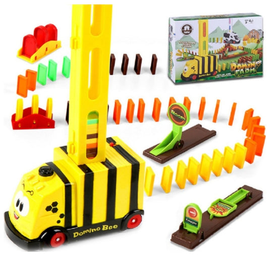 Puzzle Domino Car Electric Train With Sound And Light Music Automatic Licensing Electric Car Toy(Yellow Bee) by buy2fix