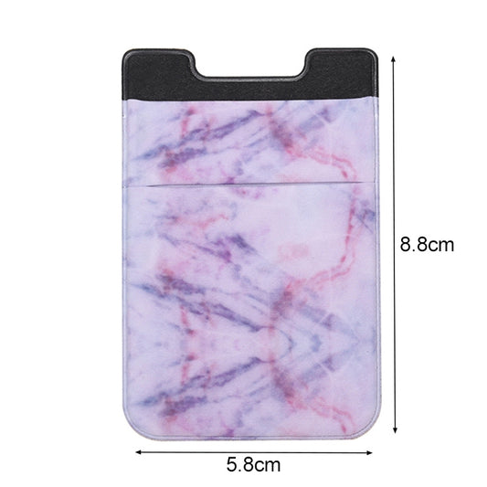 Marble Pattern Road Stretch Phone Back Plastic Card Holder Sticky Phone Clip(Purple ) by buy2fix