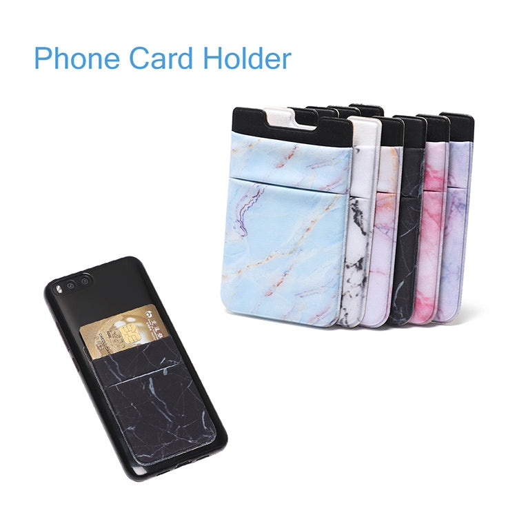 Marble Pattern Road Stretch Phone Back Plastic Card Holder Sticky Phone Clip(White) by buy2fix