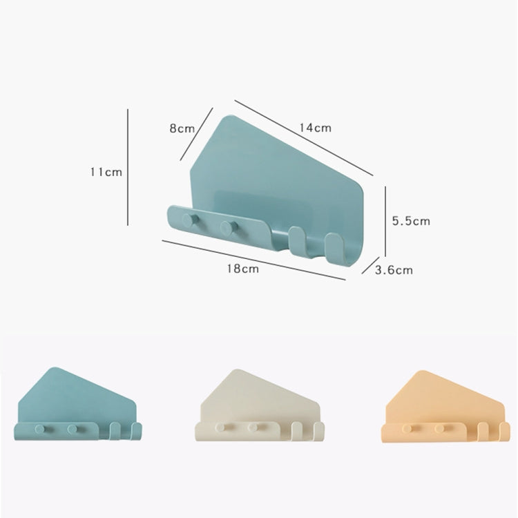 Wall Mounted 4 Hooks Mobile Phone Hanging Holder Hook Charging Stand Bracket(White) by buy2fix